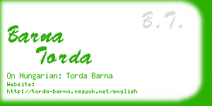 barna torda business card